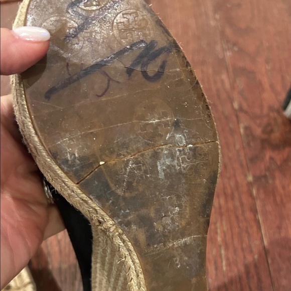 Tory Burch Black Wedge Espadrille Shoes - Picture 11 of 11